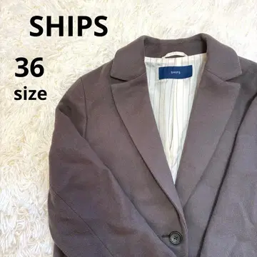 [ SHIPS ] 그레이 주 체스터 코트 램스울 100 36size