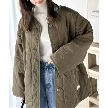 [ JaVa 자바 콜라보 ] 노카라 퀼팅 코트