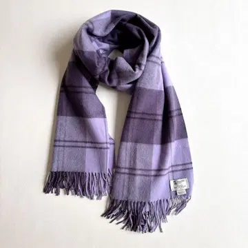 존스턴즈*울 캐시미어 스톨 대형 퍼플 그린라벨 별주