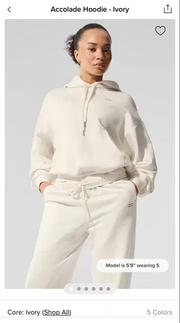 alo 후드티 M 사이즈 화이트