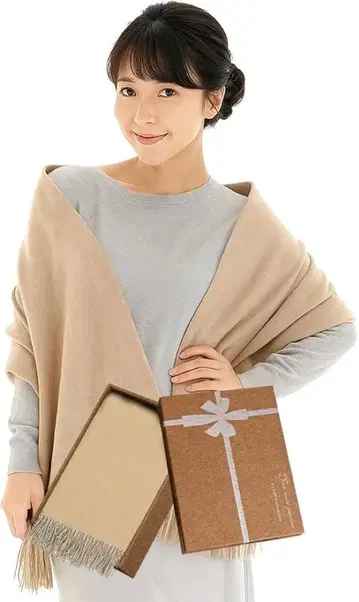 머플러 여성용 스톨 대형 기프트 박스 포함 무지 생일 선물