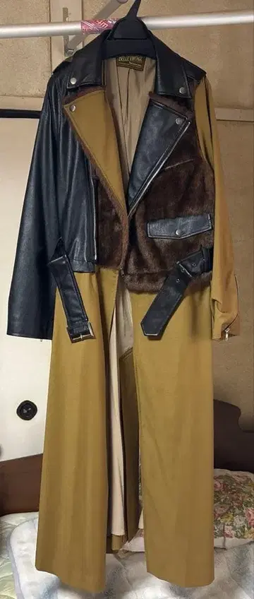 컨디션 최상 라벨에튀드 퍼 라이더스 도킹 롱 코트