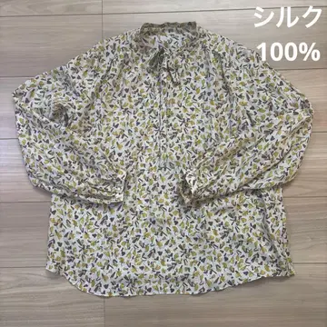 가을 패턴 긴팔 실크 셔츠 36