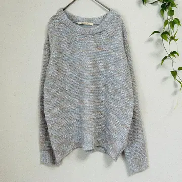 고품질 보트넥 그레이 니트 스웨터 [ L ] 부드러운