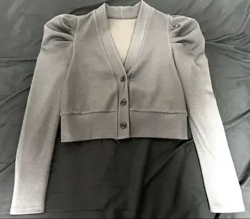 그레이 퍼프 슬리브 가디건 / M size