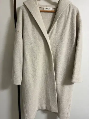 evam eva 후드 부착 울 코트 아이보리