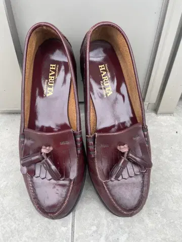 HARUTA 버건디 태슬 로퍼