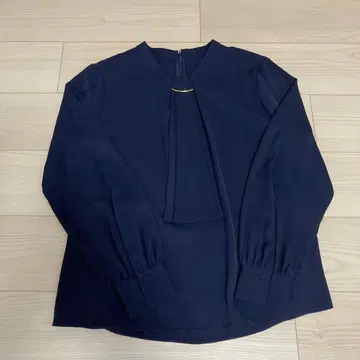 PLST 블라우스 네이비