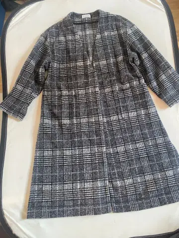 [ 새상품급 ] PLST 플라스테 가운 체크 무늬 롱 코트