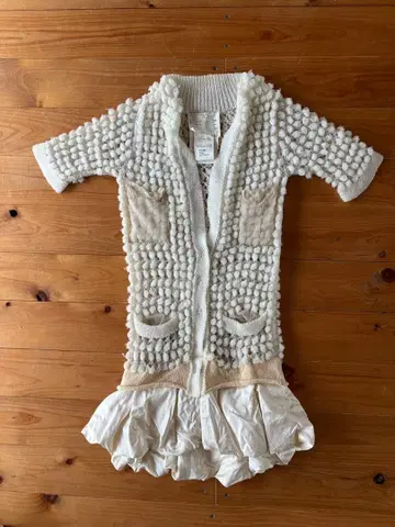 sacai 사카이의 포포니 가디건 니트 화이트 비침