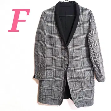 리버서블 체스터 코트 그레이 체크 무늬 깔끔한 코디 오피스