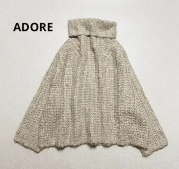 ADORE 모헤어 알파카 편직 니트 터틀넥 샤기 어도어