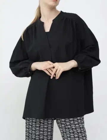 Aga 야마다야 드라이 터치 스키퍼 블라우스 블랙