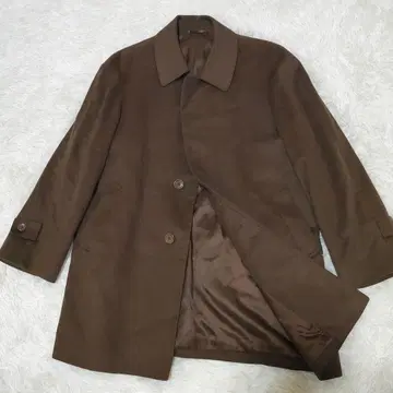 [ 고급 새상품급 ] 캐시미어 100% 미들 기장 스텐카라 코트 브라운