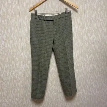 랄프 로렌 그린 계열 체크 무늬 캐주얼 팬츠