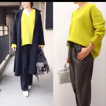 갤러리 바이 라임 그린 V넥 스웨터 S 사이즈