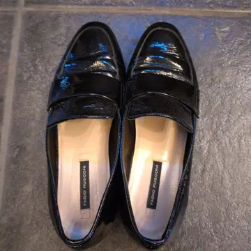 FABIO RUSCONI 블랙 로퍼 플랫슈즈 35