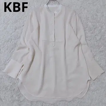 KBF 긴팔 블라우스 심플 포멀 오피스 베이지 시어