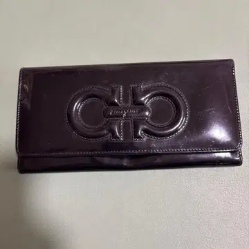 블랙 가죽 장지갑 로고 포함