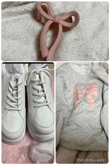 한국 스타일 걸리시 코디네이트 새상품 속기모 트레이닝복과 클립과 스니커즈