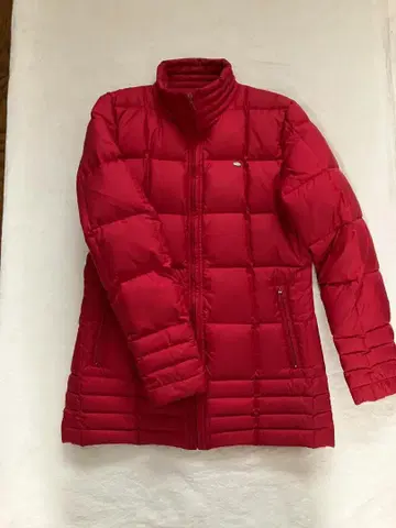 LACOSTE 롱 기장 빨간색 다운 자켓 퀼팅