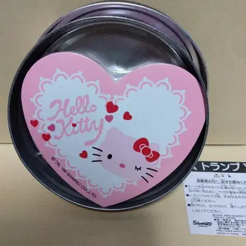 미사용 헤이세이 레트로 헬로키티 하트형 카드놀이 틴 케이스 2008년
