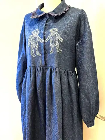 merry jenny 곰 자수 원피스 (네이비)