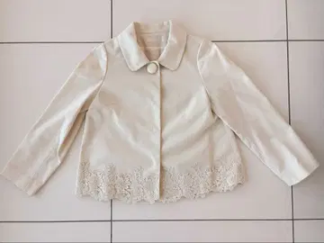 스트로베리 필드 자켓 숏 기장 A라인 아이보리 화이트