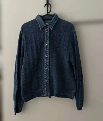 BLUE WILLIS 데님 혼방 코튼 뜨개질 가디건