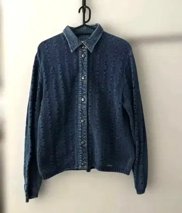 BLUE WILLIS 데님 혼방 코튼 뜨개질 가디건