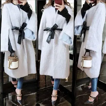 새상품급 베이세츠 B7 모헤어 혼방 컬러리스 코트 저널 스탠다드 kbf