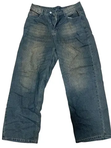 다크 블루 와이드 레그 데님