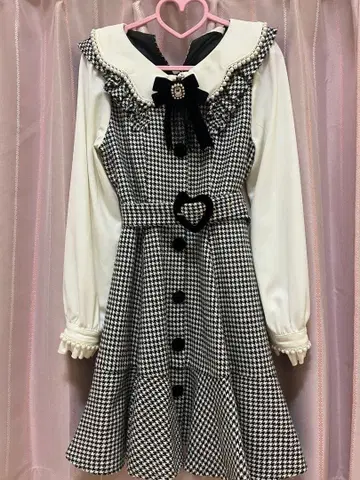 리즈리사 하운드투스 체크 패턴 원피스