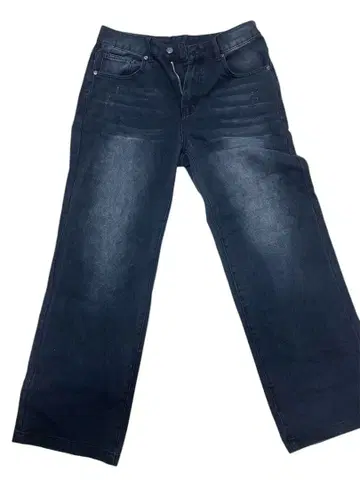 다크 블루 와이드 레그 데님 팬츠