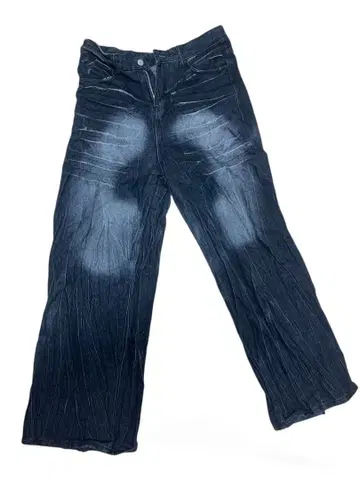 다크 블루 와이드 레그 데님