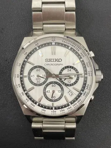 SEIKO 크로노그래프 손목시계 실버 8T63-01T0