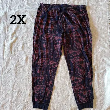 [ 2X ] 사루엘 팬츠 조거 팬츠 맨투맨 레깅스 팬츠 꽃무늬 얇은 소재