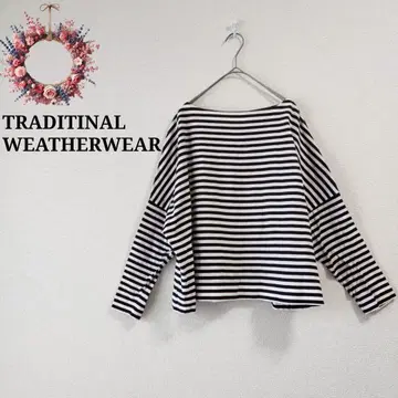 트래디셔널 웨더웨어 보더 T셔츠 보트넥 티셔츠 S