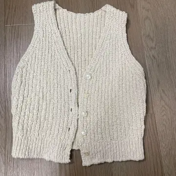 PLAGE 아이보리 니트 베스트 M 사이즈 버튼 포함