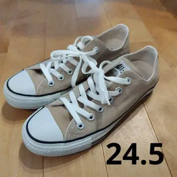 베이지 캔버스 로우컷 스니커즈