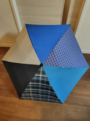 접이식 우산 멀티 컬러 체크 무늬