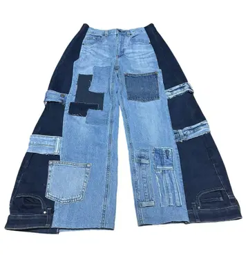 패치워크 부츠컷 데님