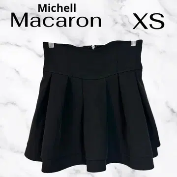 새상품급 [미셸 마카롱] 슬림 레그 스커트 티어드 큐롯 새틴 블랙 XS