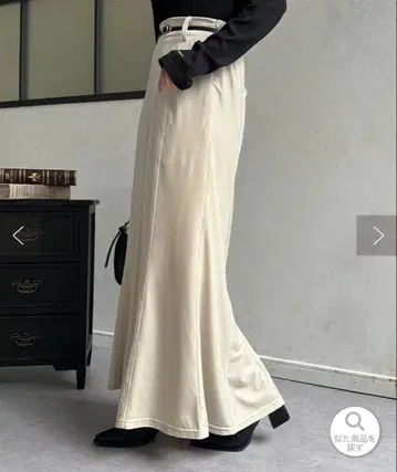 더본 벨로아 머메이드 스커트 아이보리 M