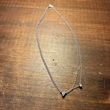 실버 더블 체인 하트 목걸이 실버 925