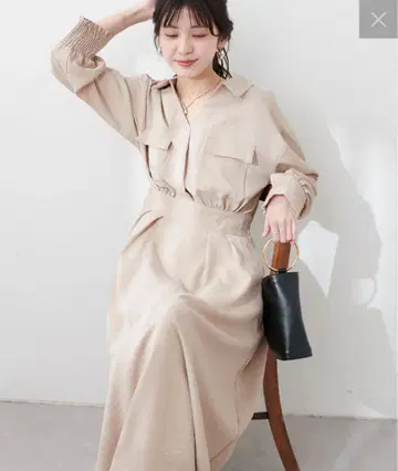 natural couture 밀리터리 스키퍼 카라 원피스