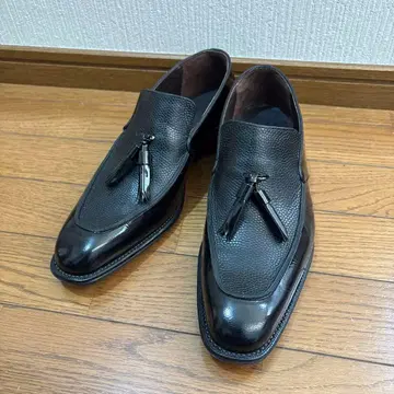 천연 가죽 신발 블랙 25.5cm