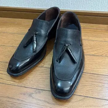 천연 가죽 신발 블랙 25.5cm