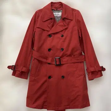 SUPER HAKKA 레드 트렌치코트 퀼팅 라이너 포함 별 장미