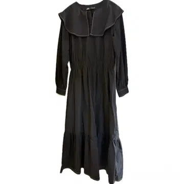 택없는 새상품 ZARA 프릴 옷깃 블랙 원피스